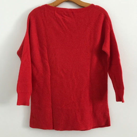 J CREW WOMENS SWEATER WOOL RED OBERSIZED LONG SLEEVE SLOUCHY XS - Picture 6 of 9